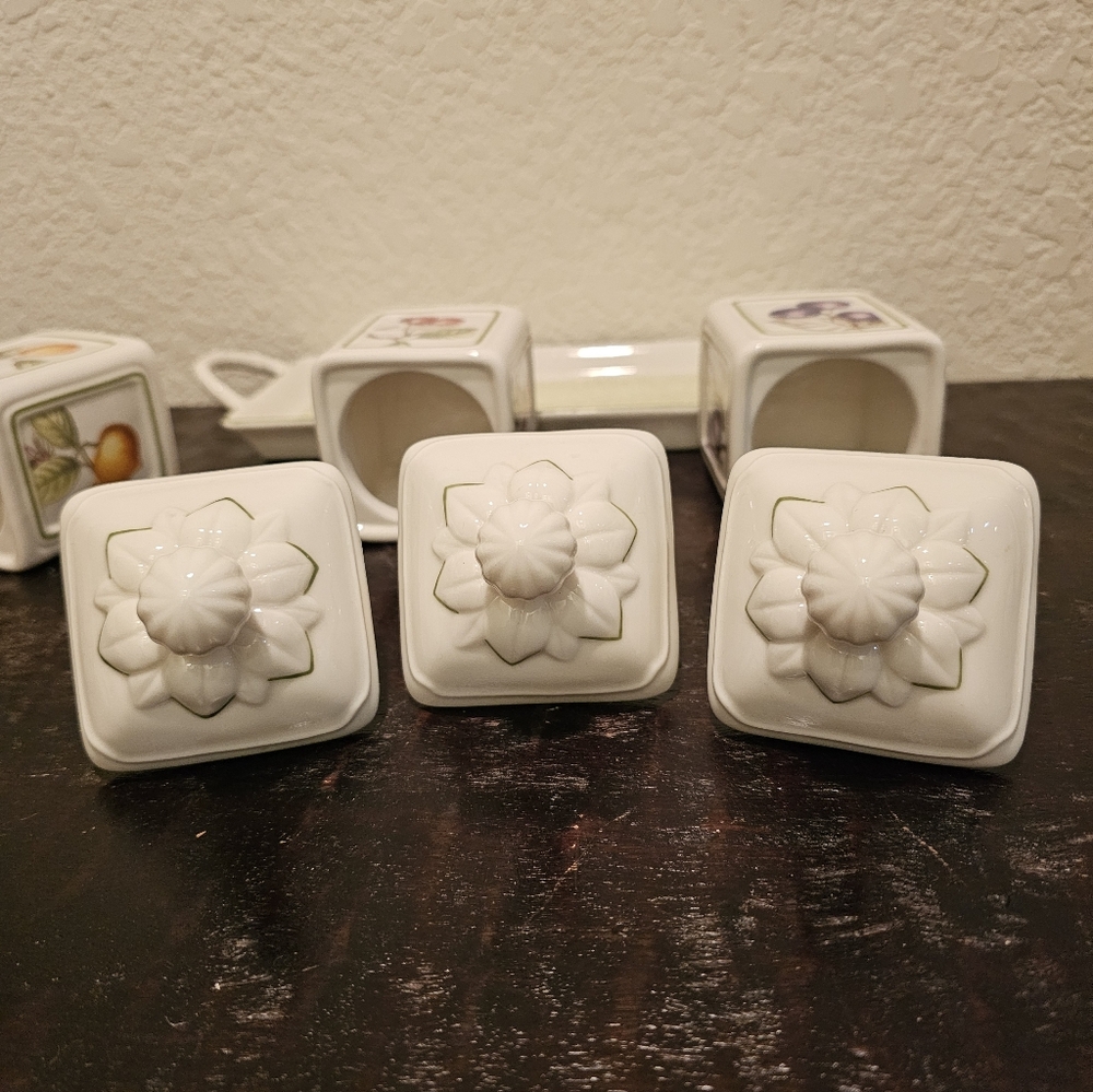 Cascara Charm by Villeroy & Boch Ceramic Pot Jam Jars Set & Tray - Picture 9 of 16